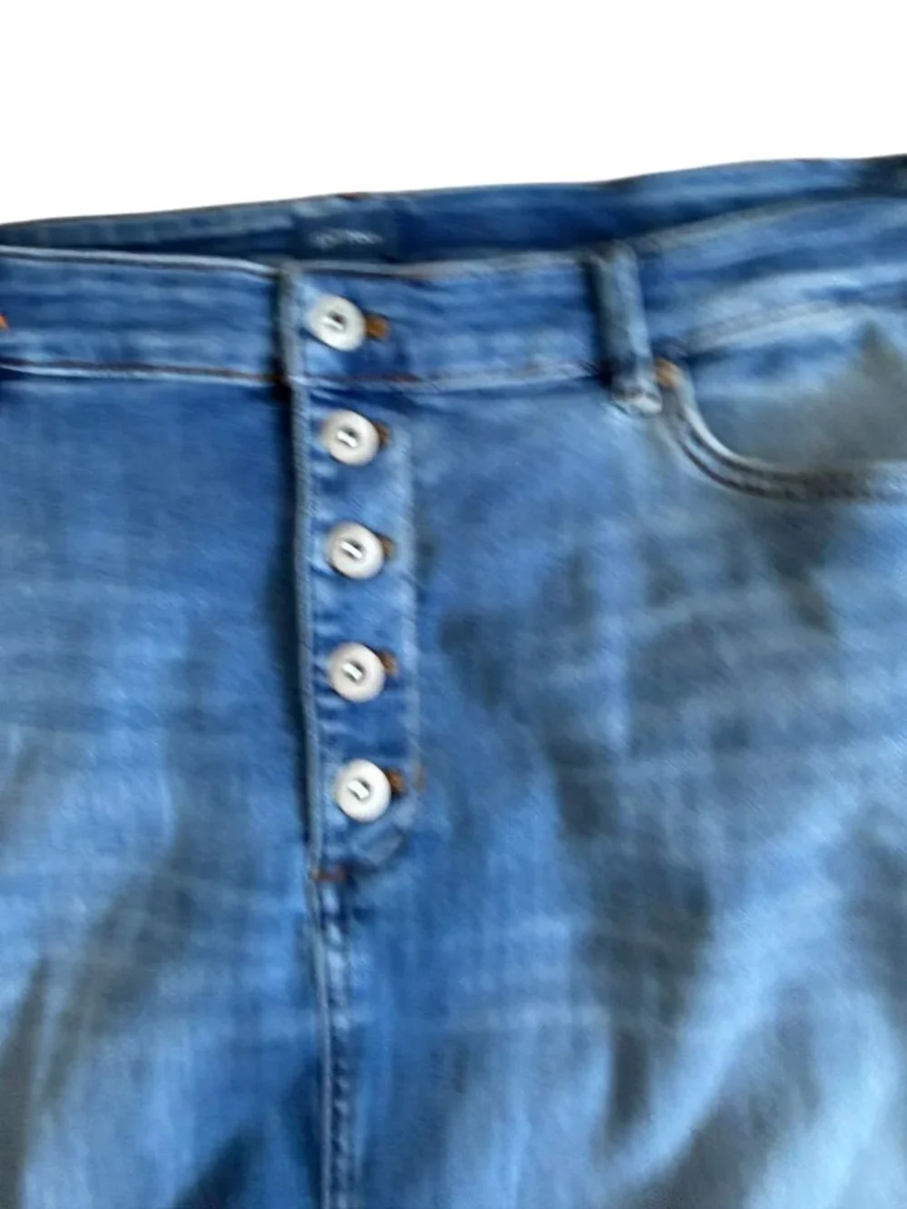 J JILL Denim Stretch Button Skirt Size 20